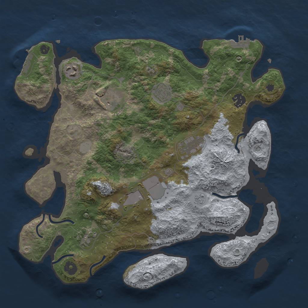 Rust Map: Procedural Map, Size: 3500, Seed: 88028835, 14 Monuments