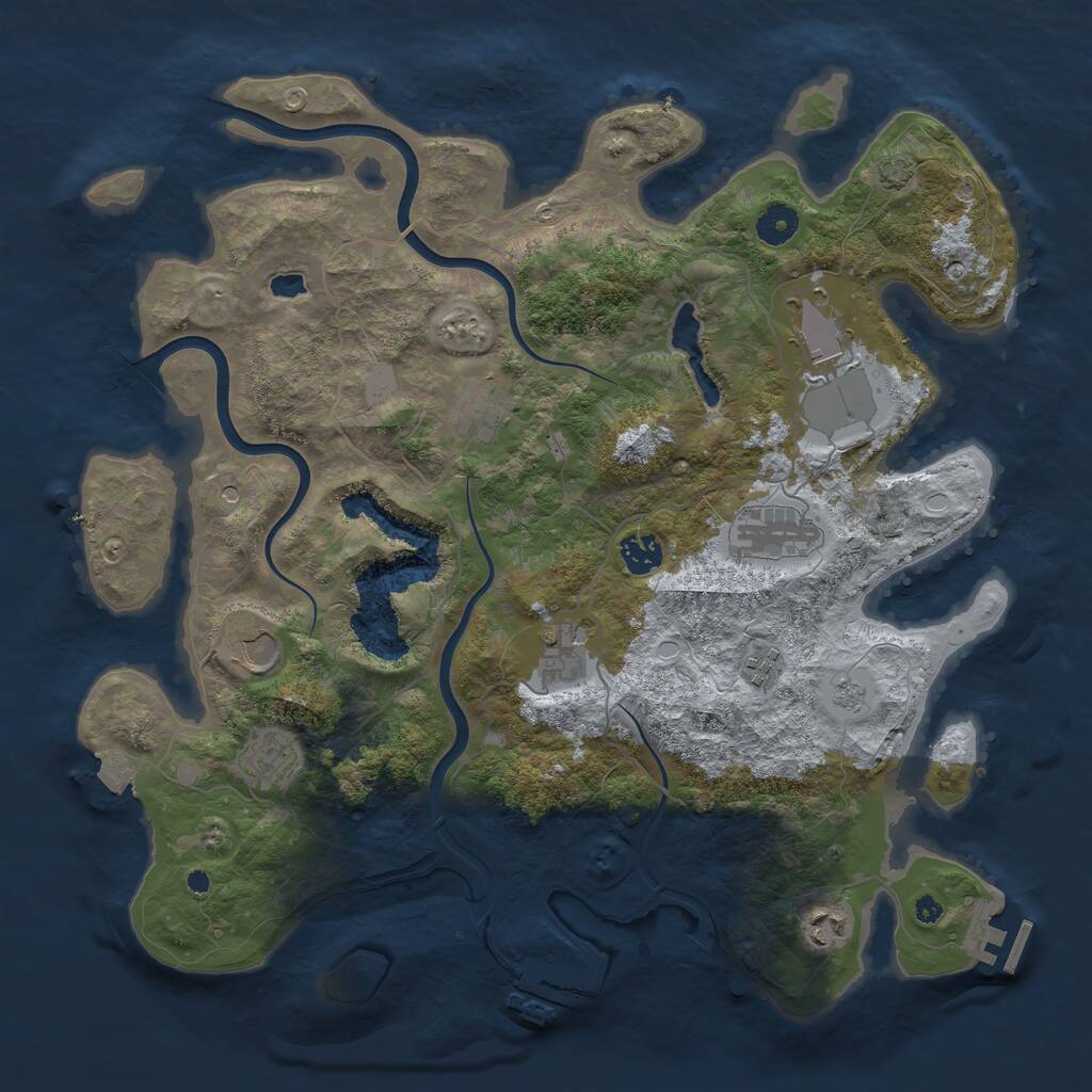Rust Map: Procedural Map, Size: 4000, Seed: 129975, 15 Monuments