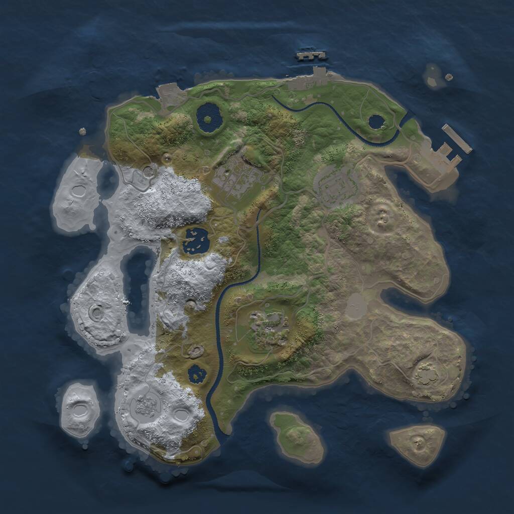 Rust Map: Procedural Map, Size: 2800, Seed: 5147, 10 Monuments