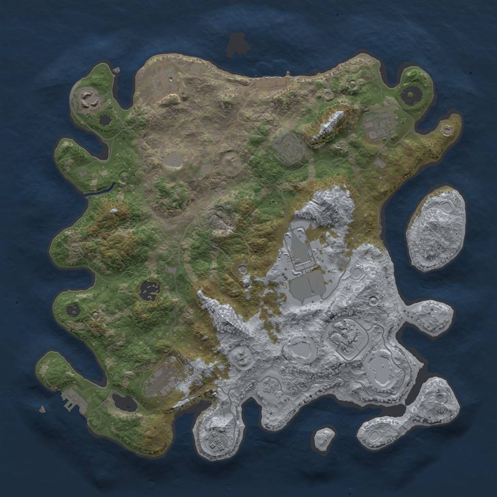 Rust Map: Procedural Map, Size: 3700, Seed: 218773593, 16 Monuments