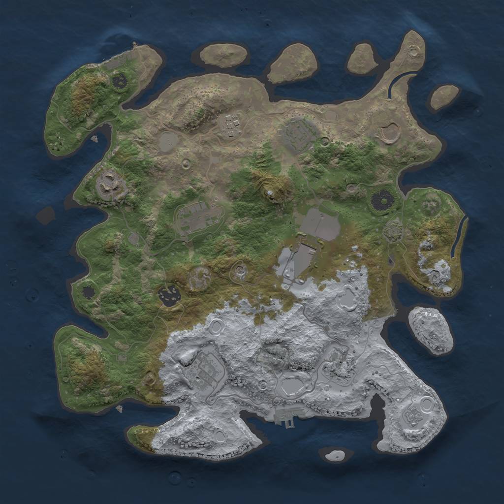 Rust Map: Procedural Map, Size: 3500, Seed: 557332184, 16 Monuments