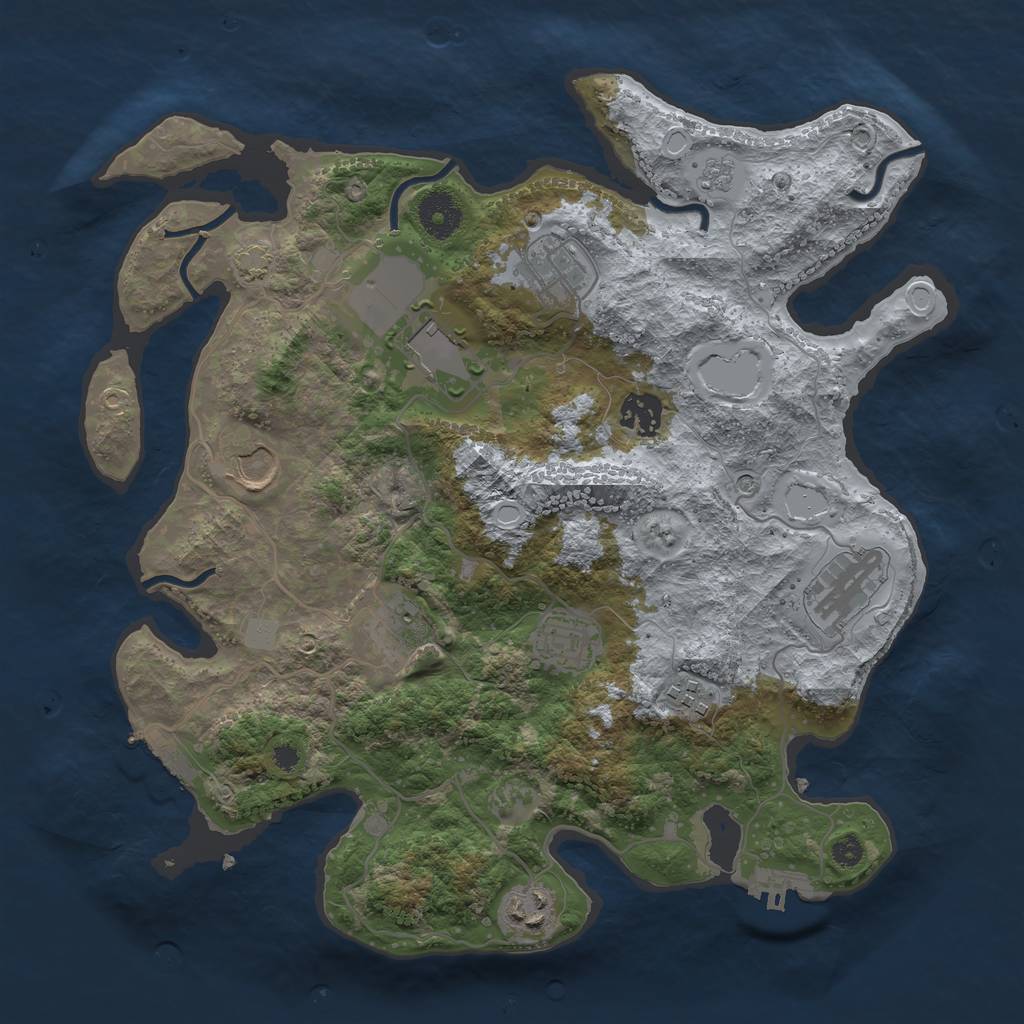 Rust Map: Procedural Map, Size: 3500, Seed: 226094882, 17 Monuments