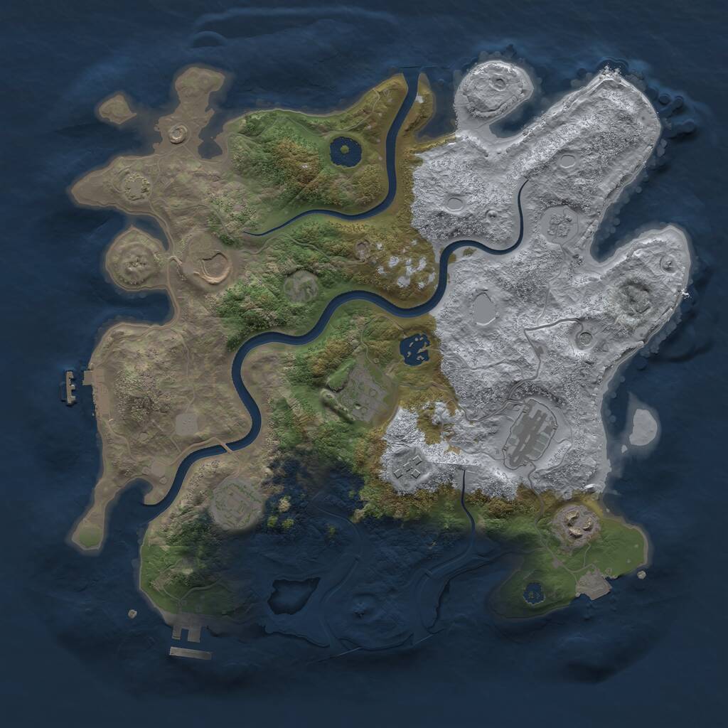 Rust Map: Procedural Map, Size: 3500, Seed: 3120312, 13 Monuments