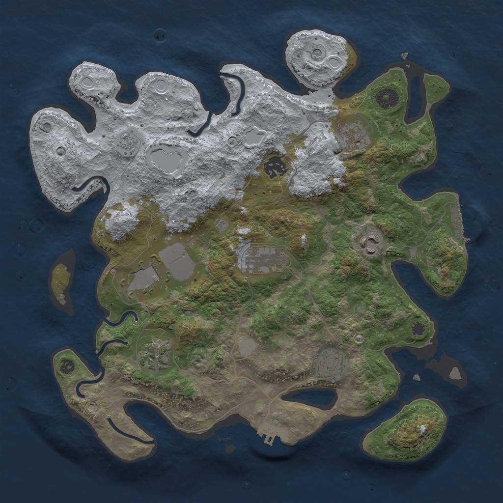 Rust Map: Procedural Map, Size: 3500, Seed: 9106498, 14 Monuments