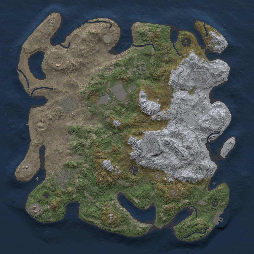 Rust Map: Procedural Map, Size: 4000, Seed: 955772062, 17 Monuments