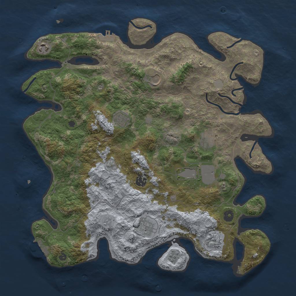 Rust Map: Procedural Map, Size: 4000, Seed: 566071149, 16 Monuments