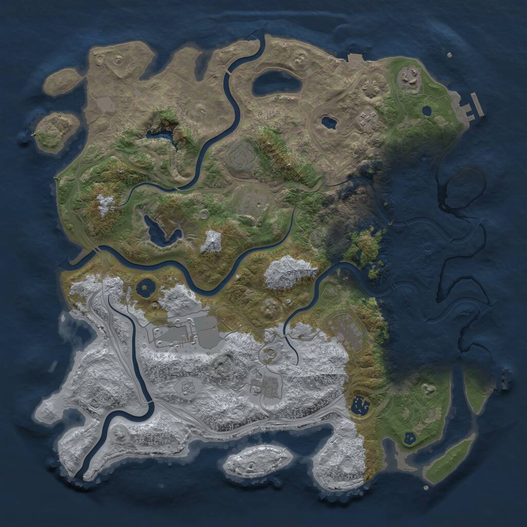 Rust Map: Procedural Map, Size: 4250, Seed: 79147921, 14 Monuments