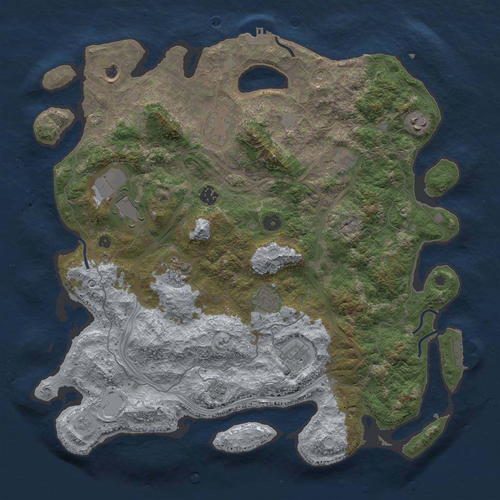 Rust Map: Procedural Map, Size: 4250, Seed: 79147921, 17 Monuments