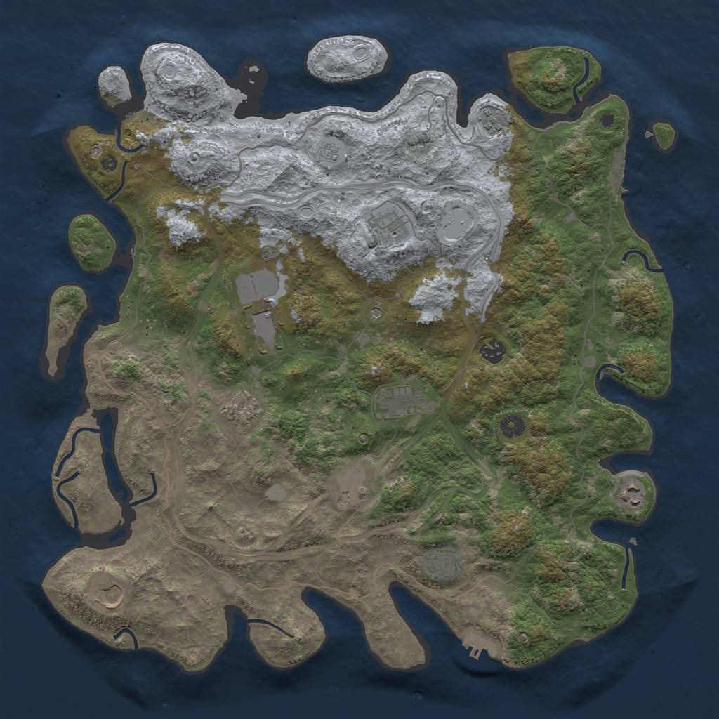 Rust Map: Procedural Map, Size: 4500, Seed: 20230217, 17 Monuments