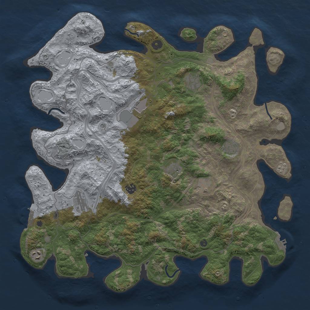 Rust Map: Procedural Map, Size: 4500, Seed: 8568167, 16 Monuments
