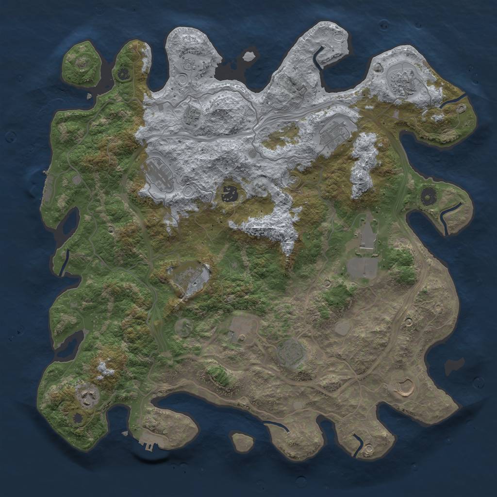 Rust Map: Procedural Map, Size: 4300, Seed: 20116, 18 Monuments
