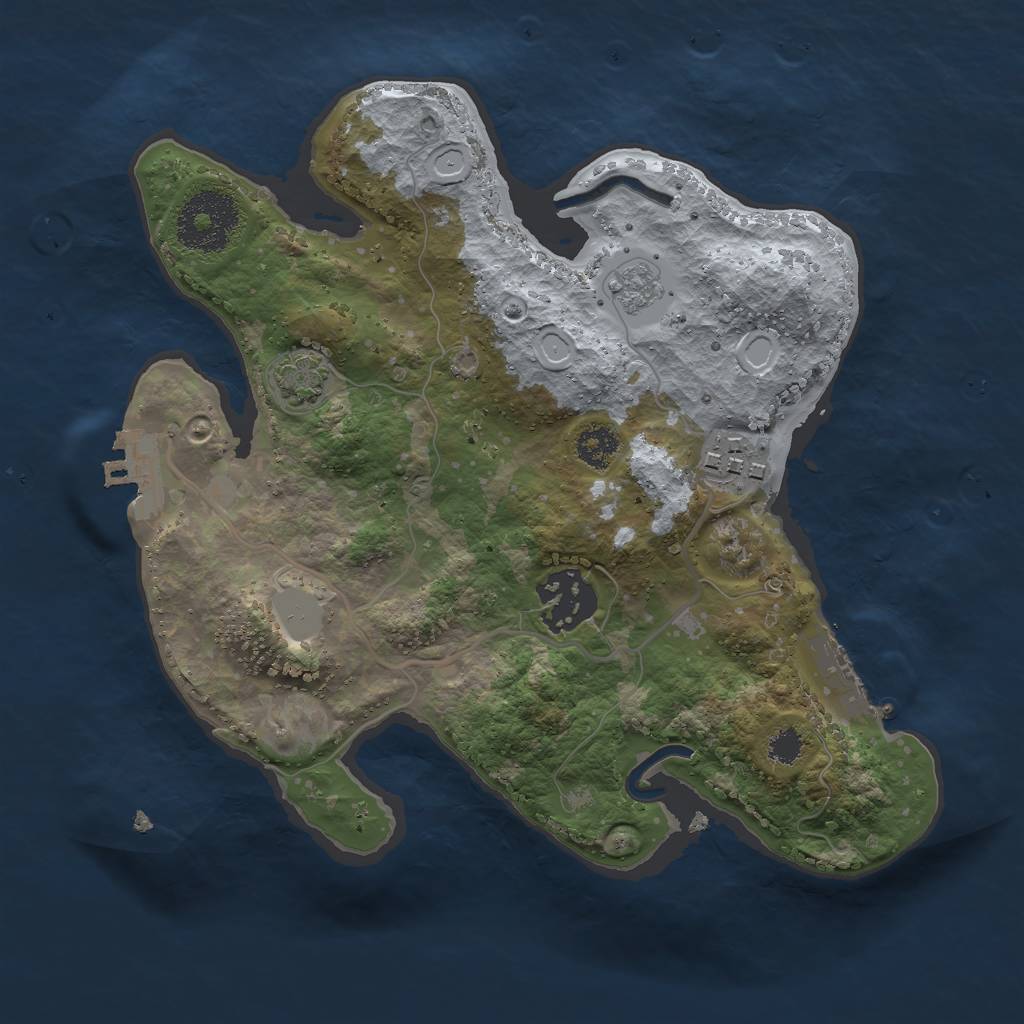 Rust Map: Procedural Map, Size: 2500, Seed: 763, 9 Monuments