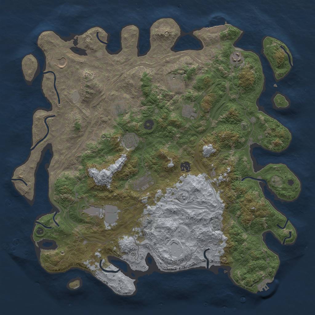 Rust Map: Procedural Map, Size: 4500, Seed: 1448126576, 17 Monuments