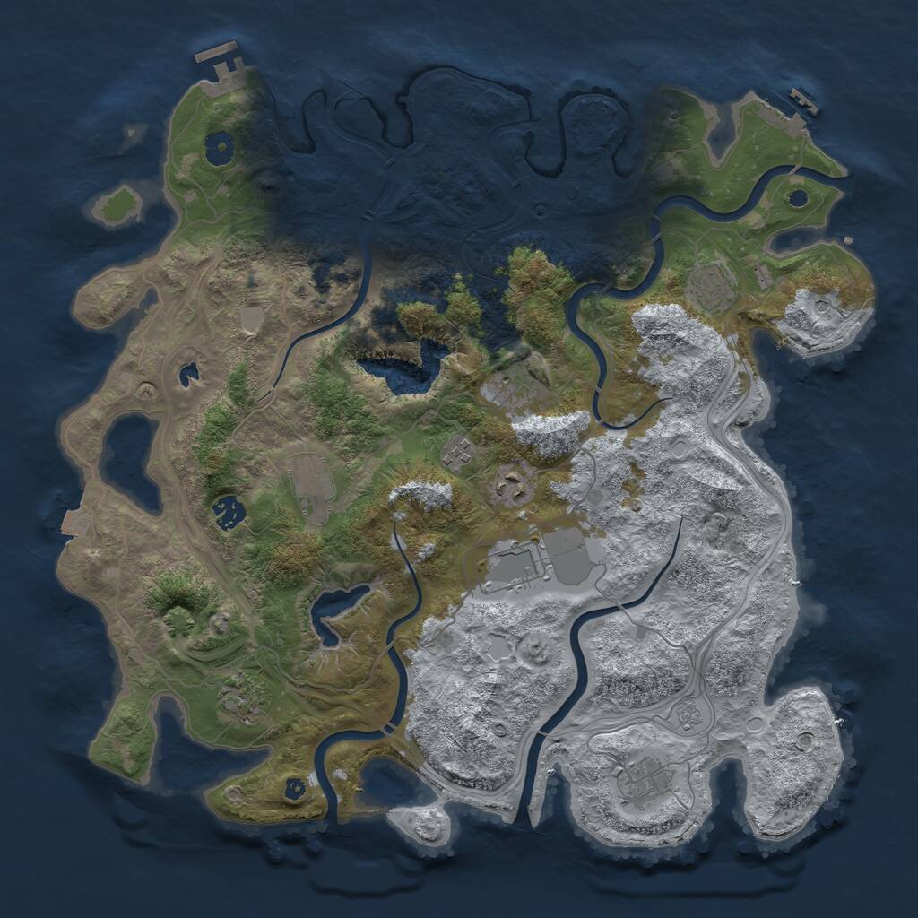 Rust Map: Procedural Map, Size: 4250, Seed: 343624530, 15 Monuments