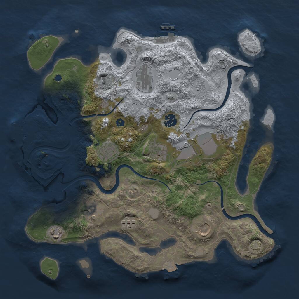 Rust Map: Procedural Map, Size: 3500, Seed: 43587570, 15 Monuments