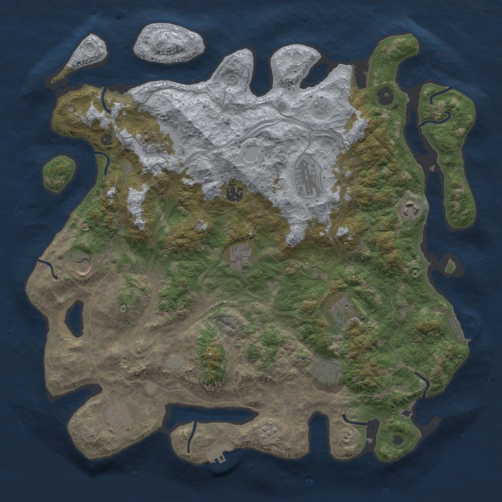 Rust Map: Procedural Map, Size: 4252, Seed: 476857293, 17 Monuments