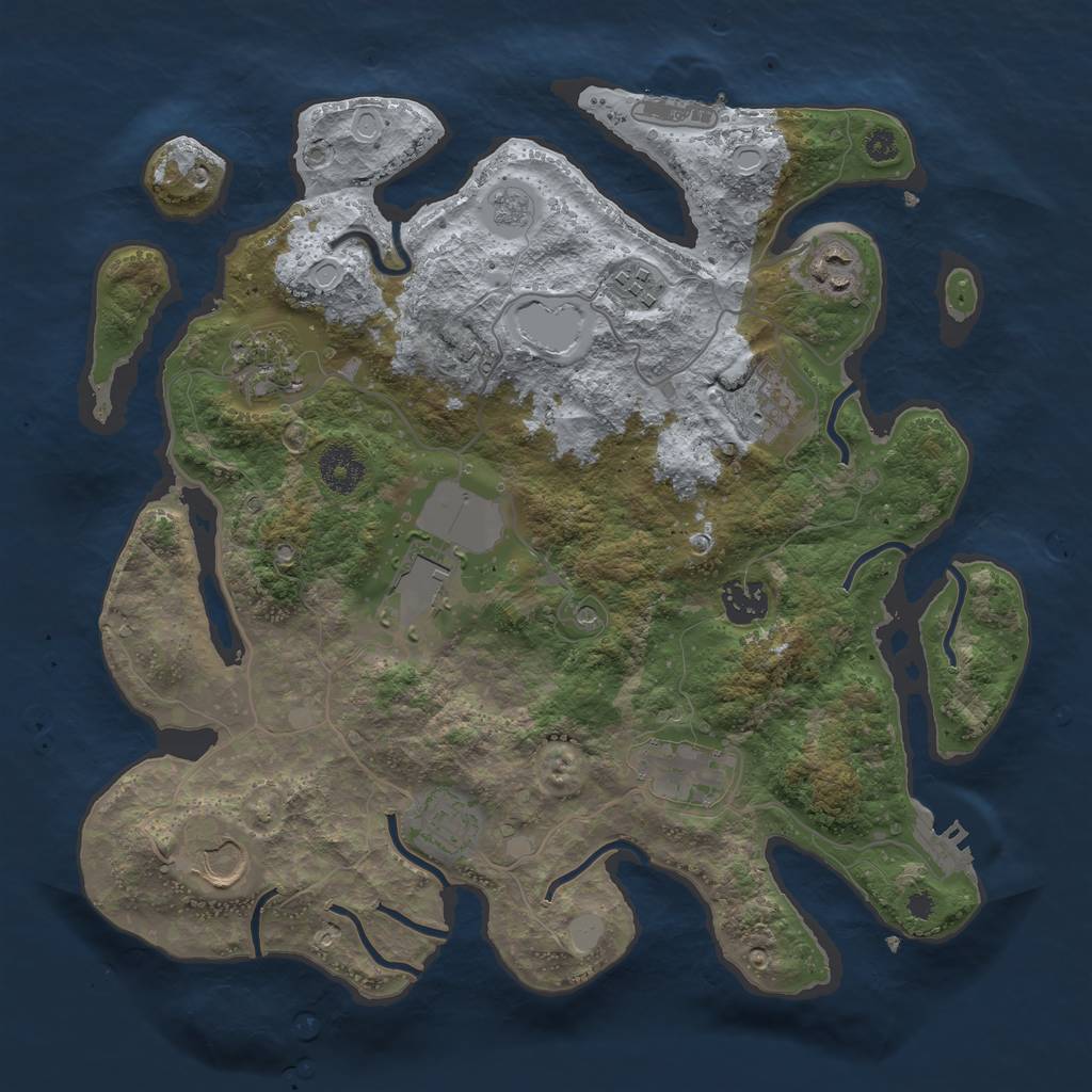 Rust Map: Procedural Map, Size: 3500, Seed: 20230217, 16 Monuments