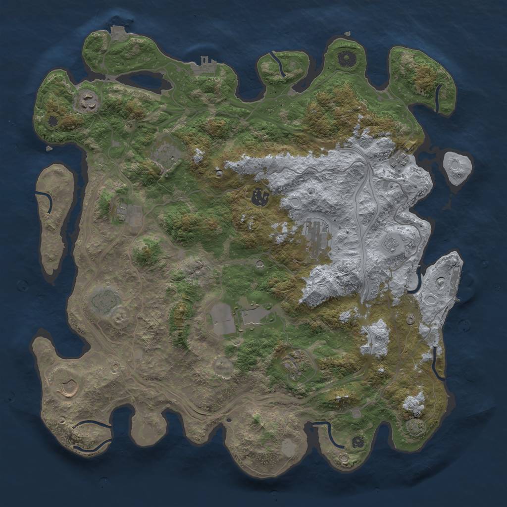 Rust Map: Procedural Map, Size: 4250, Seed: 1159755744, 18 Monuments