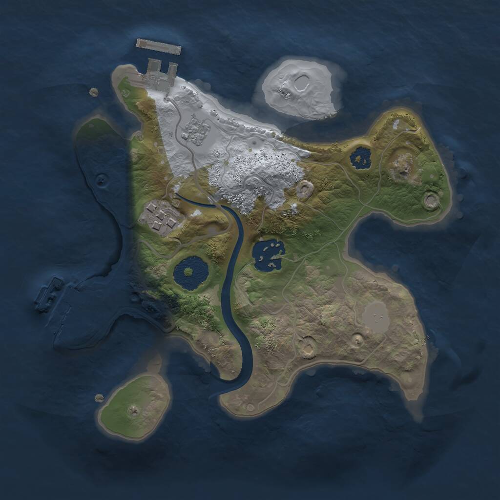 Rust Map: Procedural Map, Size: 2250, Seed: 6947831, 6 Monuments