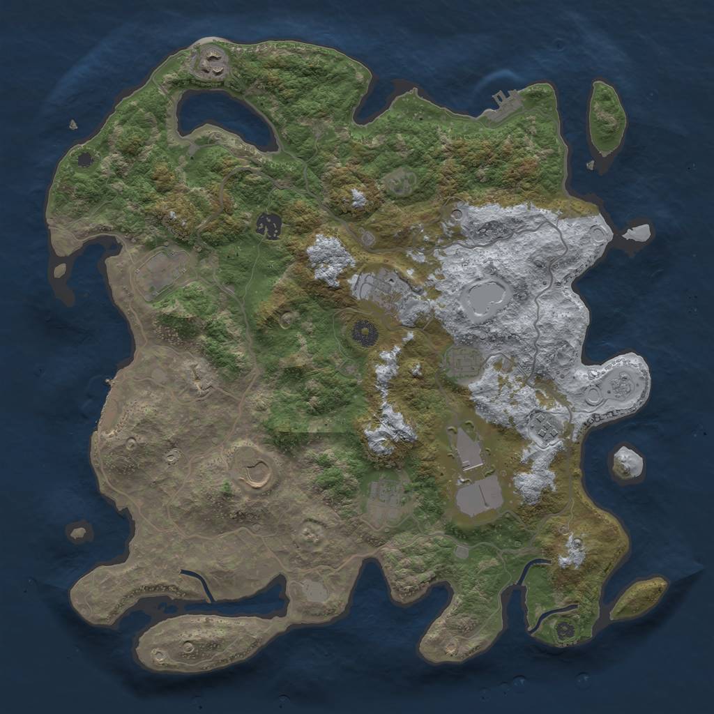 Rust Map: Procedural Map, Size: 4000, Seed: 1860452607, 16 Monuments