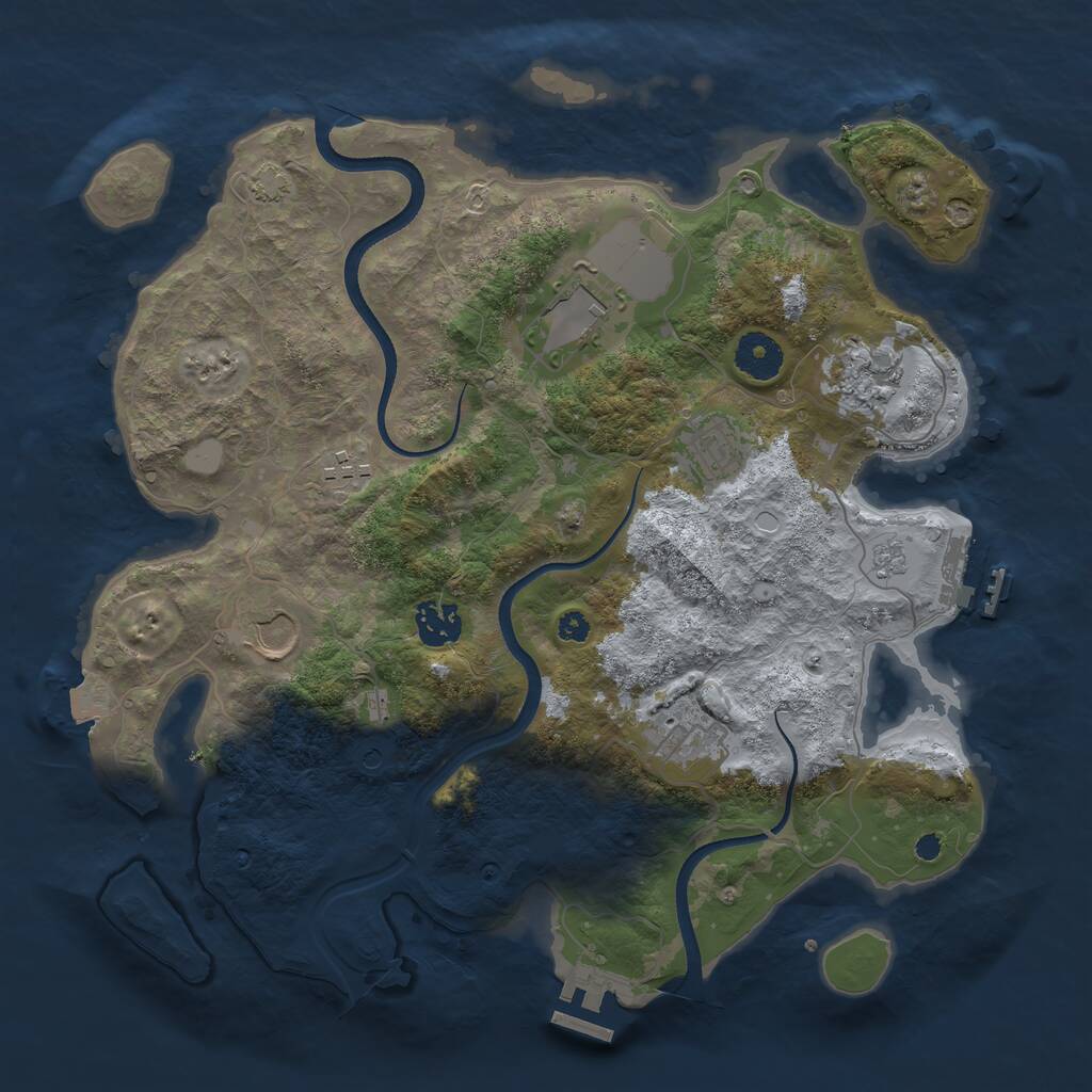Rust Map: Procedural Map, Size: 3500, Seed: 87478640, 13 Monuments