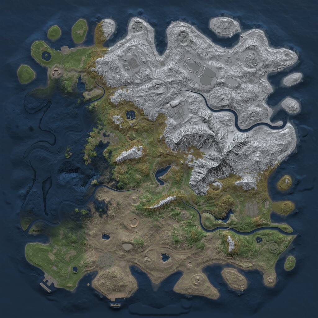 Rust Map: Procedural Map, Size: 5000, Seed: 1999215806, 17 Monuments