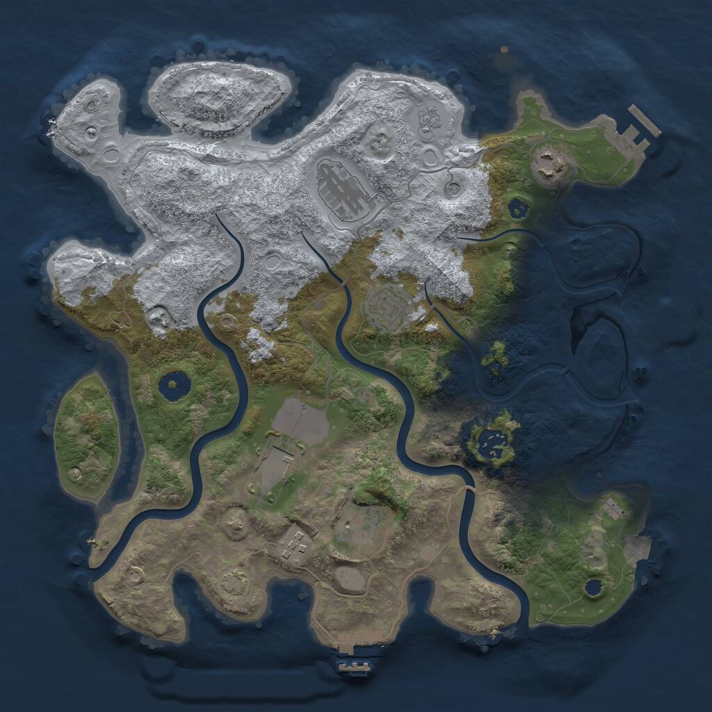 Rust Map: Procedural Map, Size: 3500, Seed: 867043724, 13 Monuments