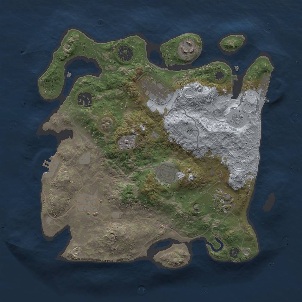 Rust Map: Procedural Map, Size: 3000, Seed: 6131123, 14 Monuments
