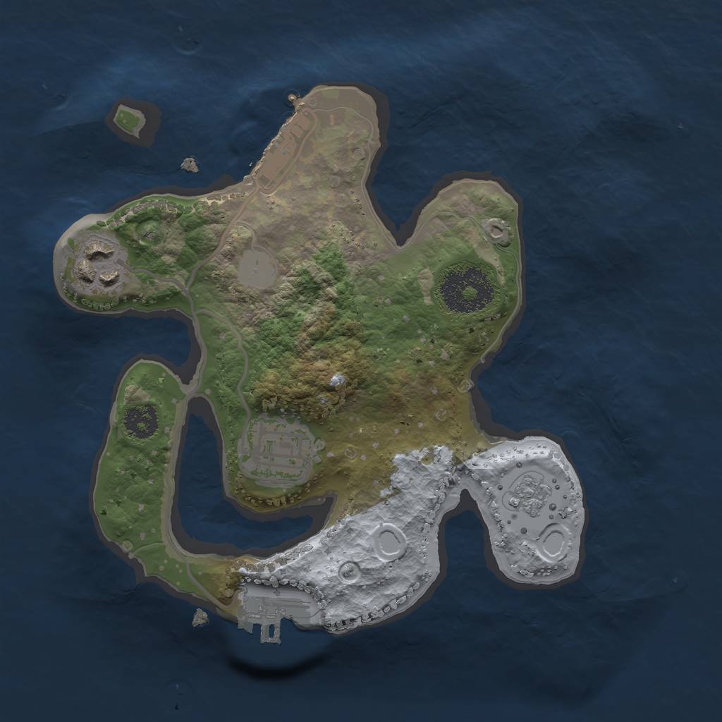 Rust Map: Procedural Map, Size: 2200, Seed: 1822592281, 8 Monuments