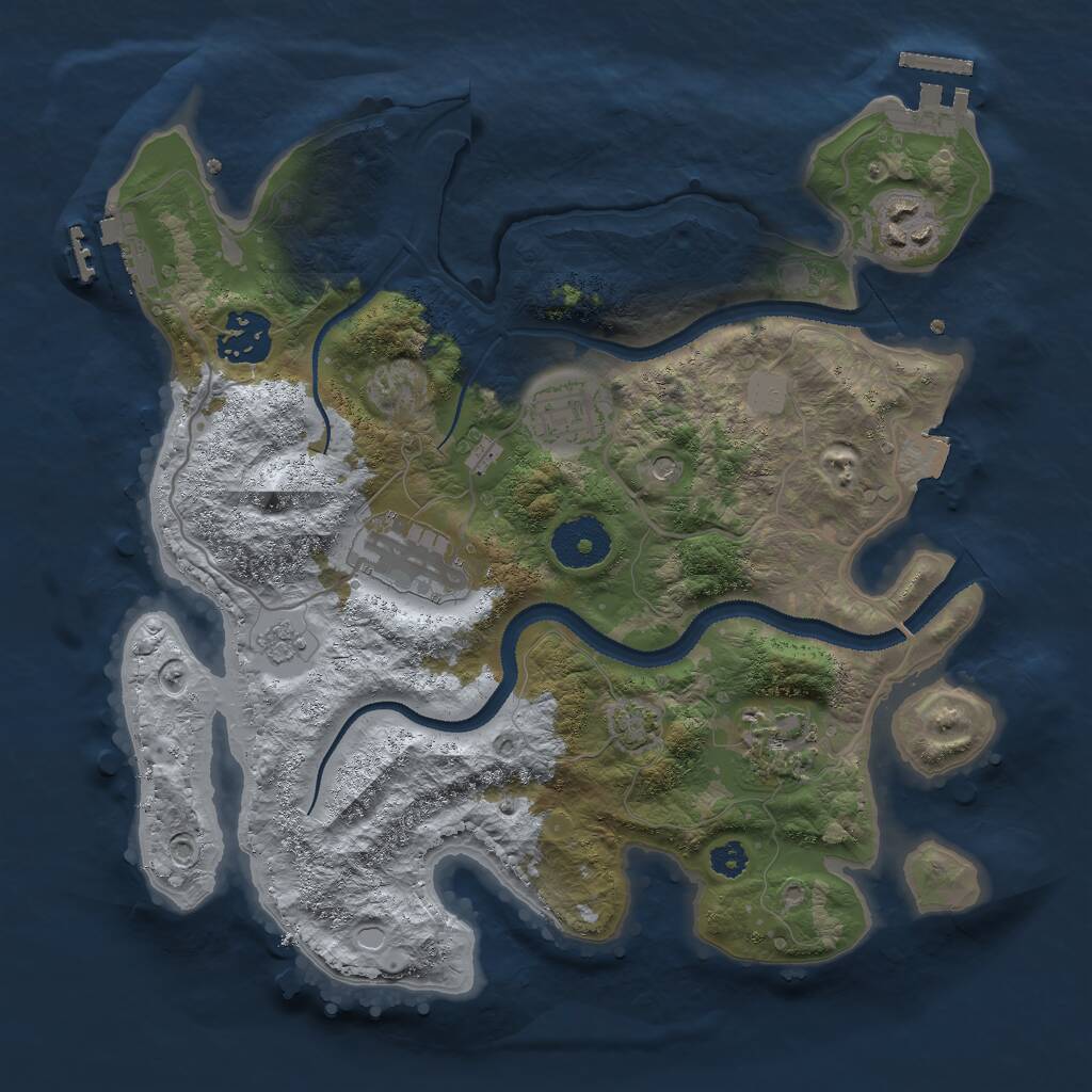Rust Map: Procedural Map, Size: 3000, Seed: 1553688922, 11 Monuments