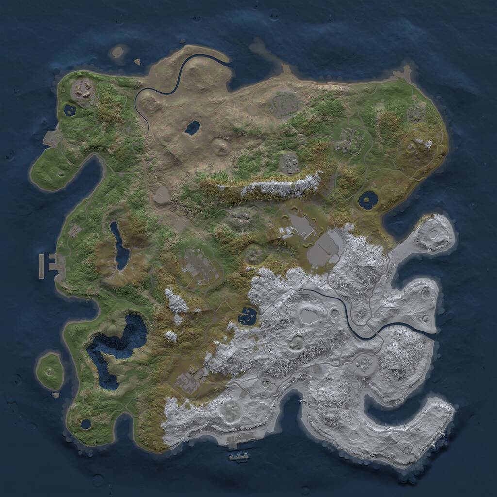 Rust Map: Procedural Map, Size: 4000, Seed: 20304, 14 Monuments