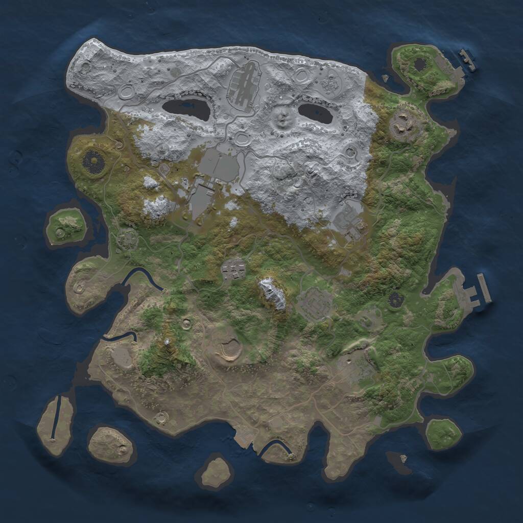Rust Map: Procedural Map, Size: 3500, Seed: 178879216, 14 Monuments