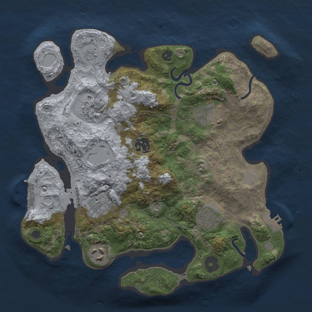 Rust Map: Procedural Map, Size: 3000, Seed: 1203583310, 13 Monuments