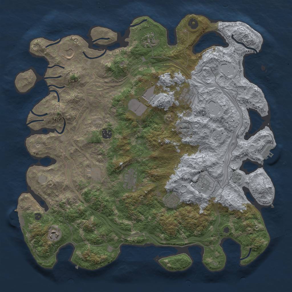 Rust Map: Procedural Map, Size: 4250, Seed: 1967162739, 18 Monuments
