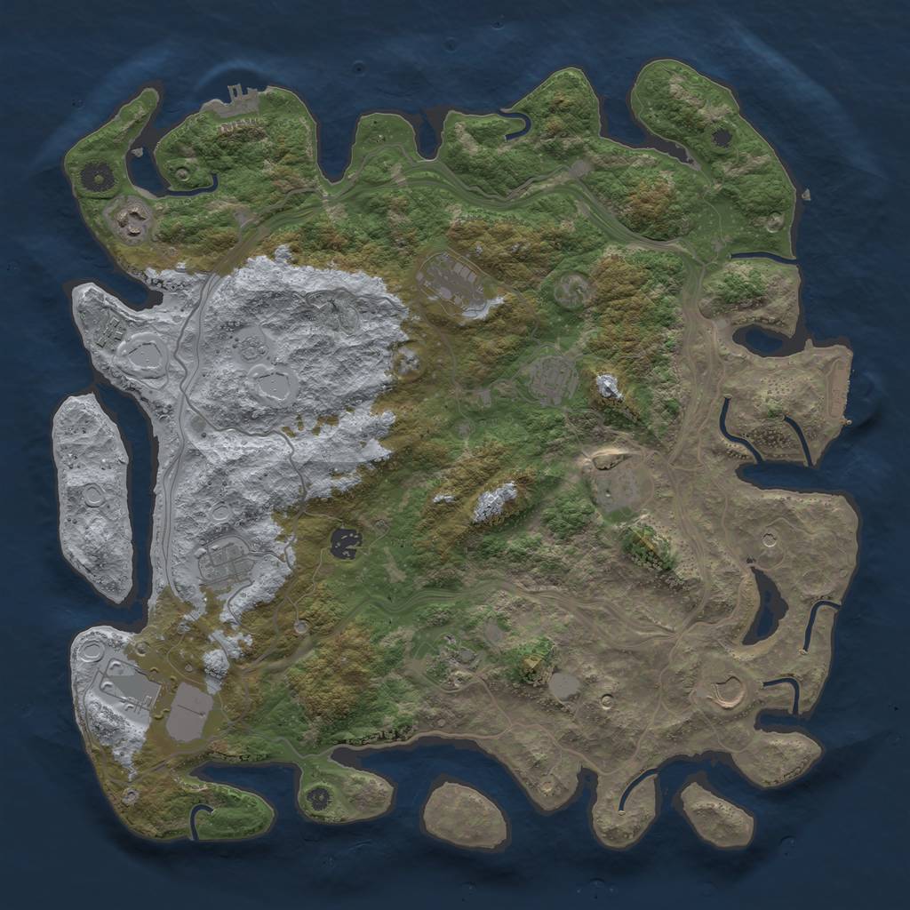 Rust Map: Procedural Map, Size: 4250, Seed: 11719265, 17 Monuments