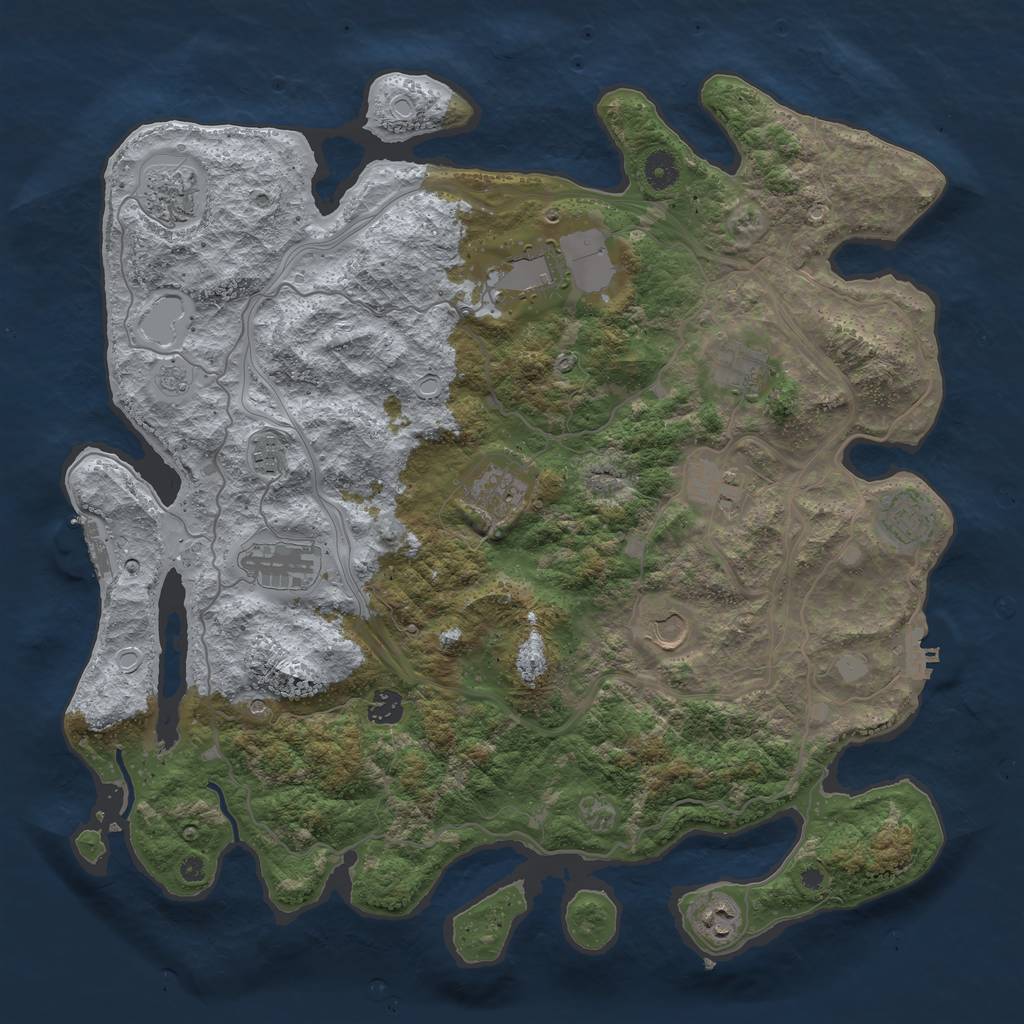 Rust Map: Procedural Map, Size: 4250, Seed: 1220191444, 18 Monuments