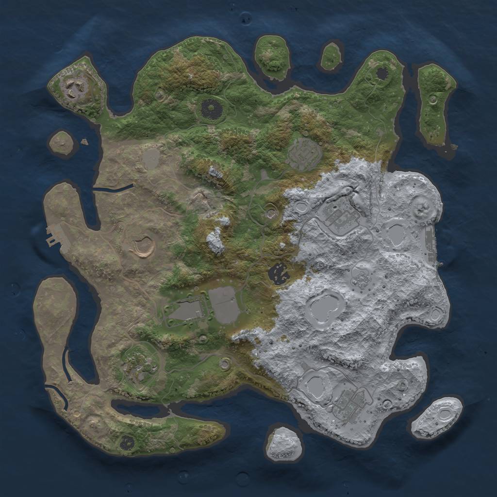 Rust Map: Procedural Map, Size: 3500, Seed: 1554311534, 15 Monuments