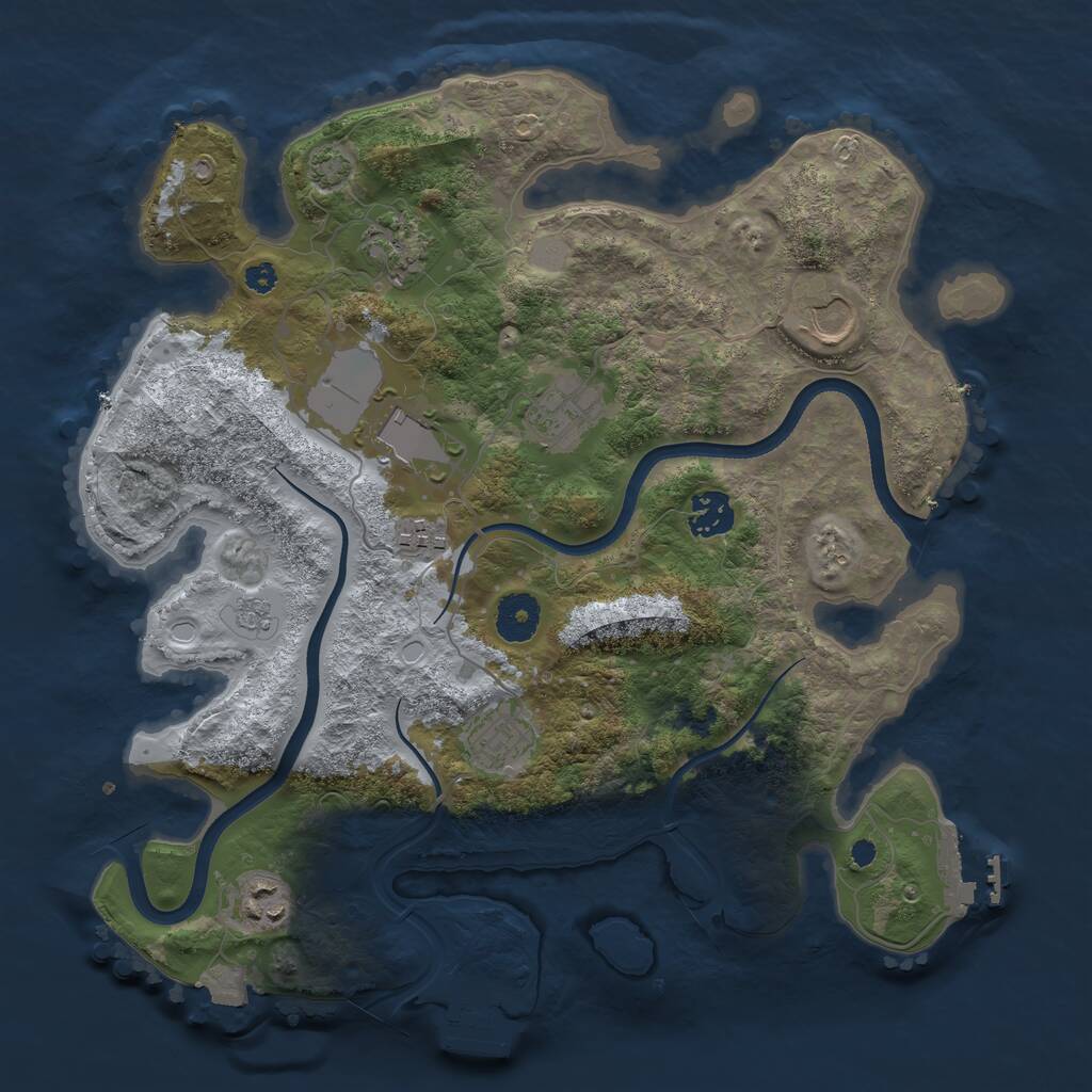 Rust Map: Procedural Map, Size: 3500, Seed: 9456123, 13 Monuments