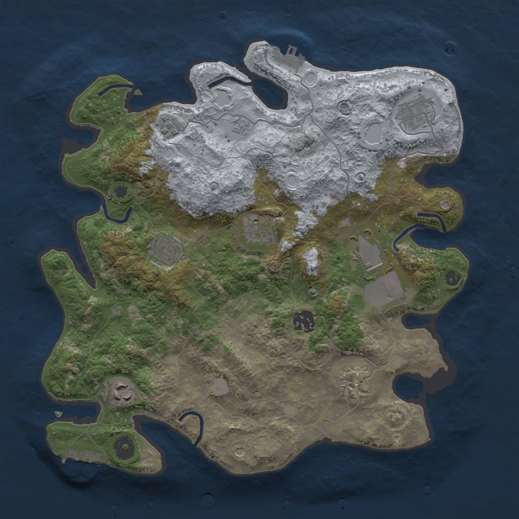 Rust Map: Procedural Map, Size: 3500, Seed: 4432, 15 Monuments