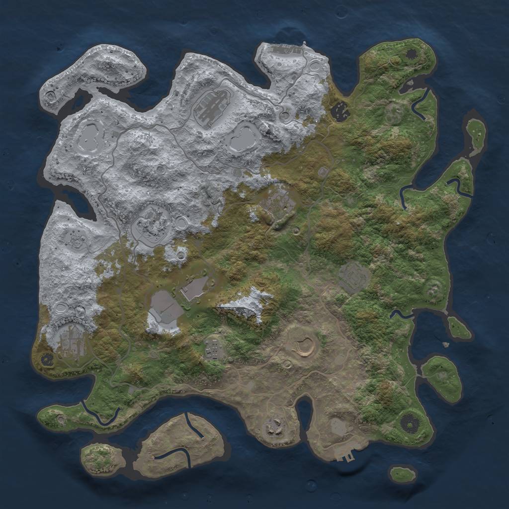 Rust Map: Procedural Map, Size: 4000, Seed: 117022023, 17 Monuments