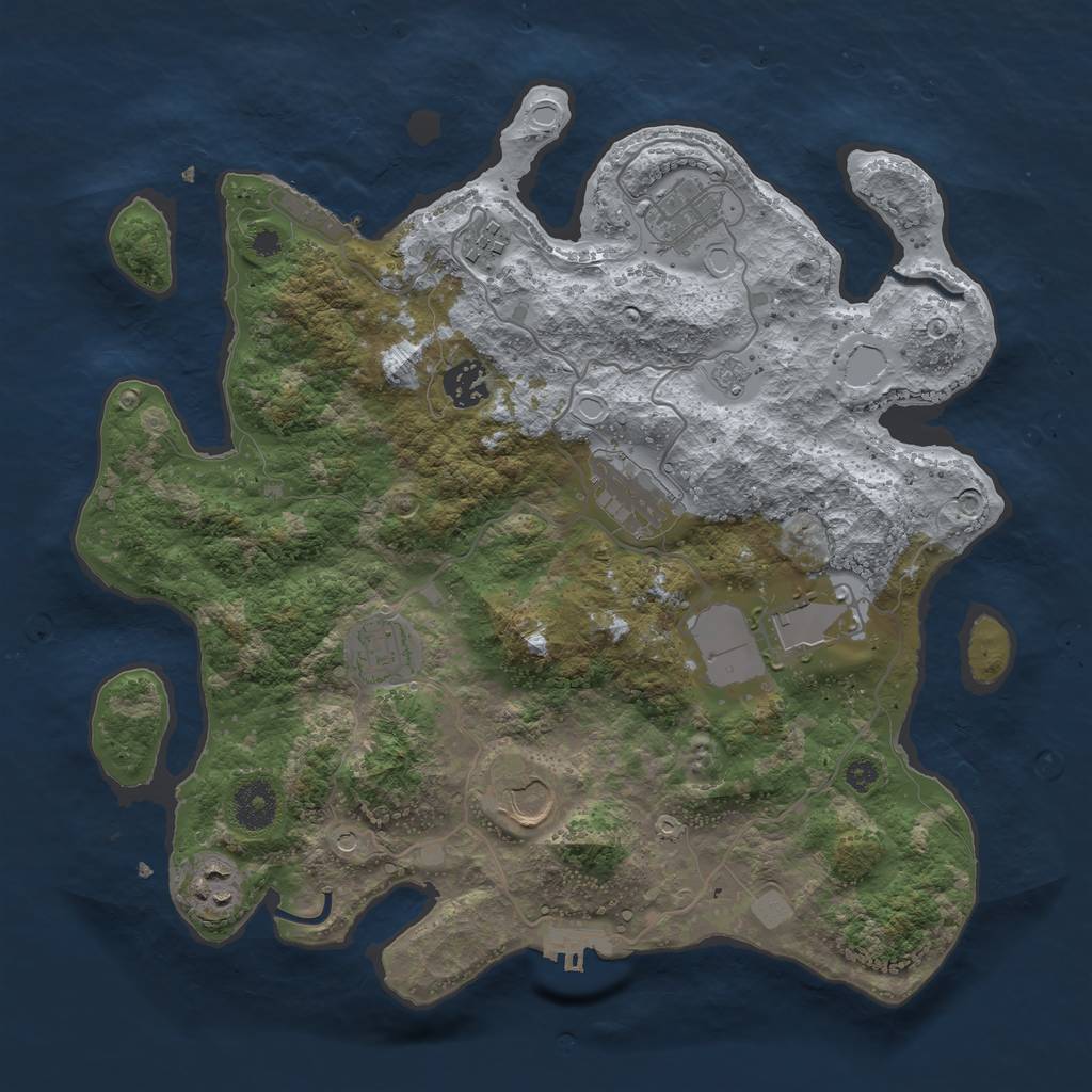Rust Map: Procedural Map, Size: 3500, Seed: 44941436, 15 Monuments