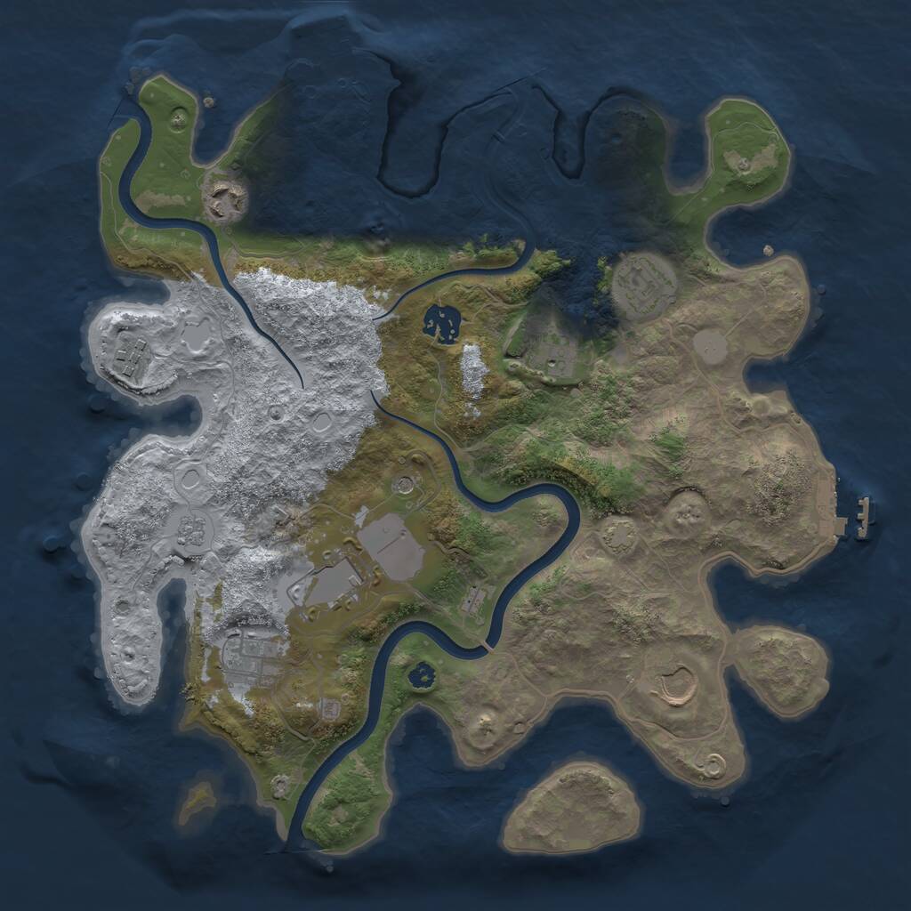 Rust Map: Procedural Map, Size: 3500, Seed: 81596736, 14 Monuments