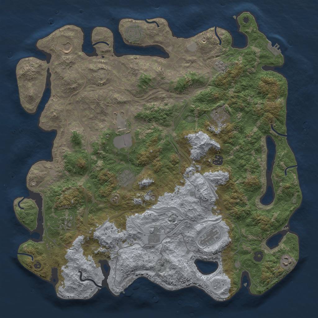 Rust Map: Procedural Map, Size: 4500, Seed: 2364880, 18 Monuments