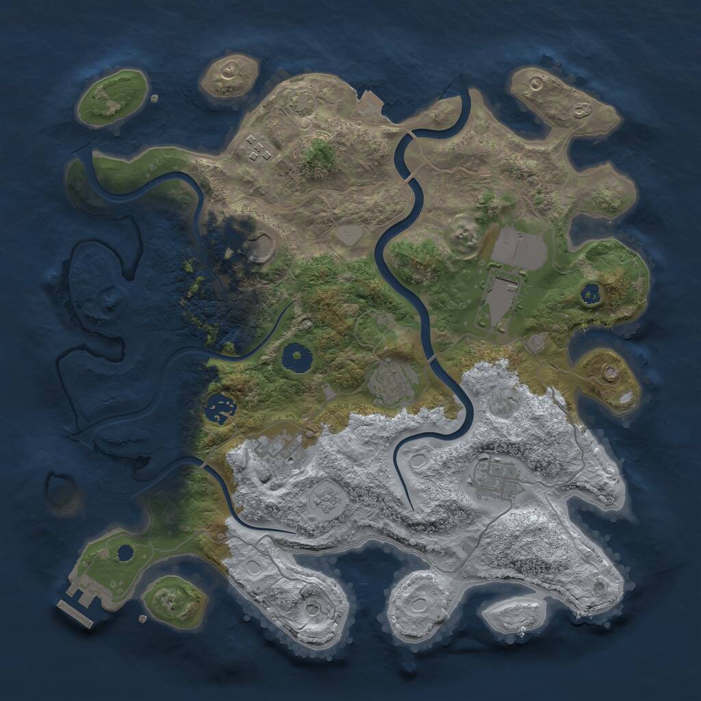 Rust Map: Procedural Map, Size: 3500, Seed: 98568630, 12 Monuments