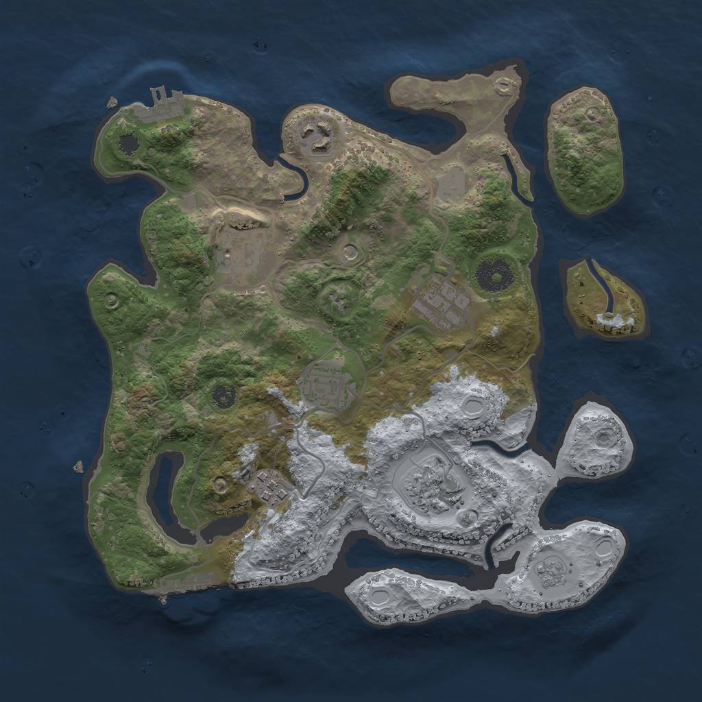 Rust Map: Procedural Map, Size: 3000, Seed: 1999897076, 13 Monuments