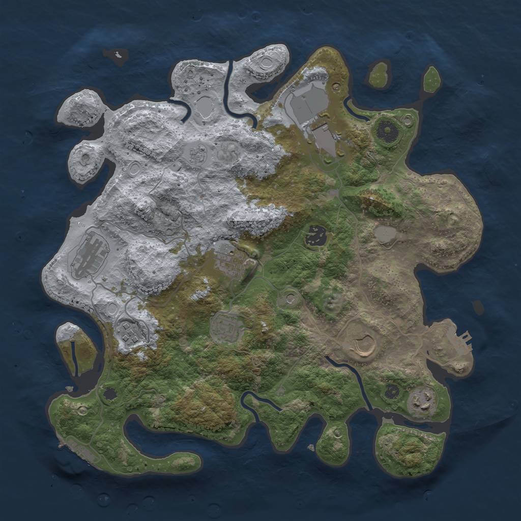 Rust Map: Procedural Map, Size: 3600, Seed: 1868683669, 15 Monuments