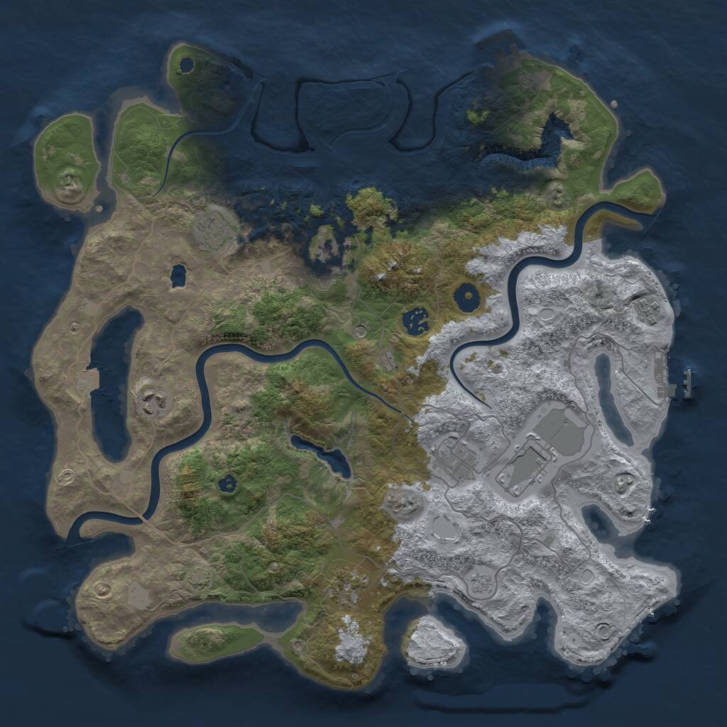 Rust Map: Procedural Map, Size: 4000, Seed: 1592383315, 14 Monuments