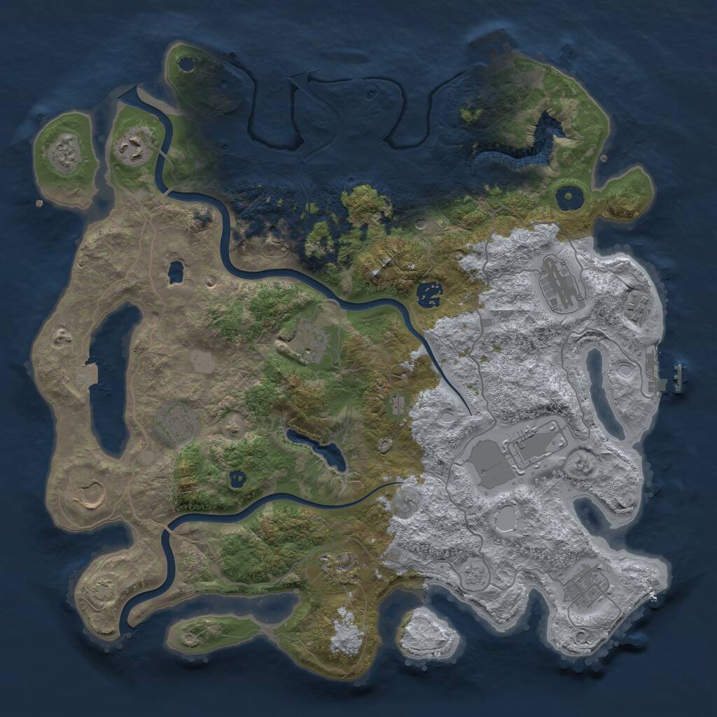 Rust Map: Procedural Map, Size: 4000, Seed: 1592383315, 16 Monuments