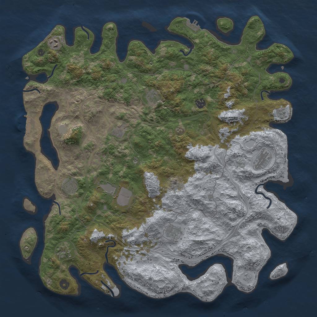 Rust Map: Procedural Map, Size: 4700, Seed: 2264451, 17 Monuments