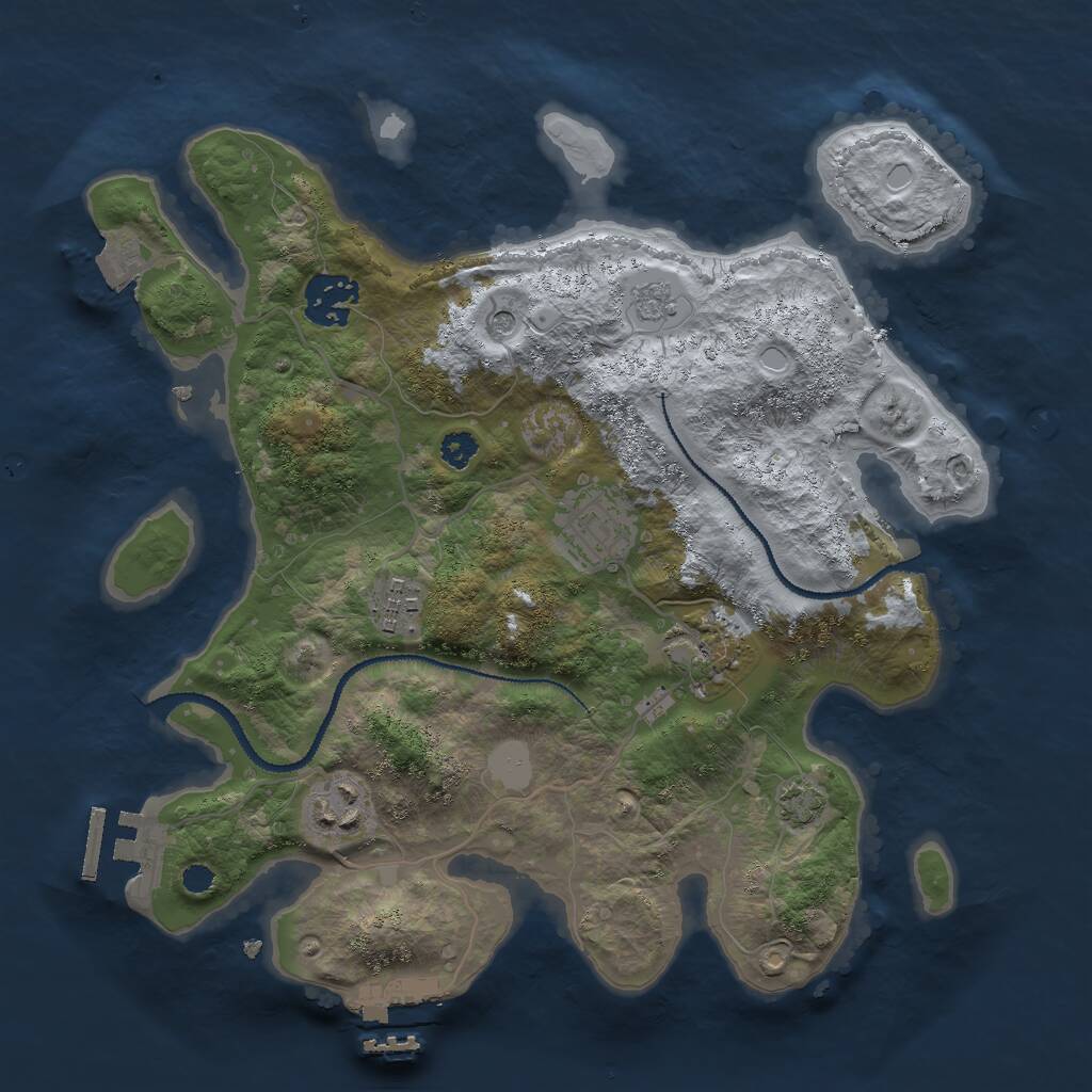 Rust Map: Procedural Map, Size: 3000, Seed: 76248, 11 Monuments
